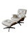 Set of Lounge Chair and Ottoman in White Leather by Charles and Ray Eames, 1956 For Sale - Image 9 of 9
