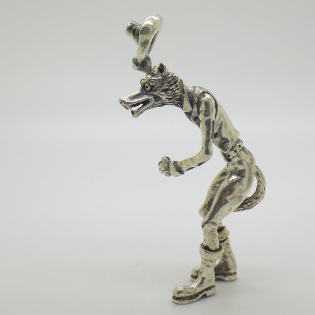 Vintage Italian Handmade Silver Fox Pinocchio Figurine, Arezzo, Tuscany, 1970s For Sale - Image 6 of 15