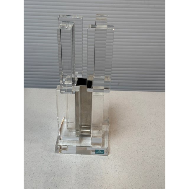 Transparent Hoya Crystal Motion Vase For Sale - Image 8 of 12