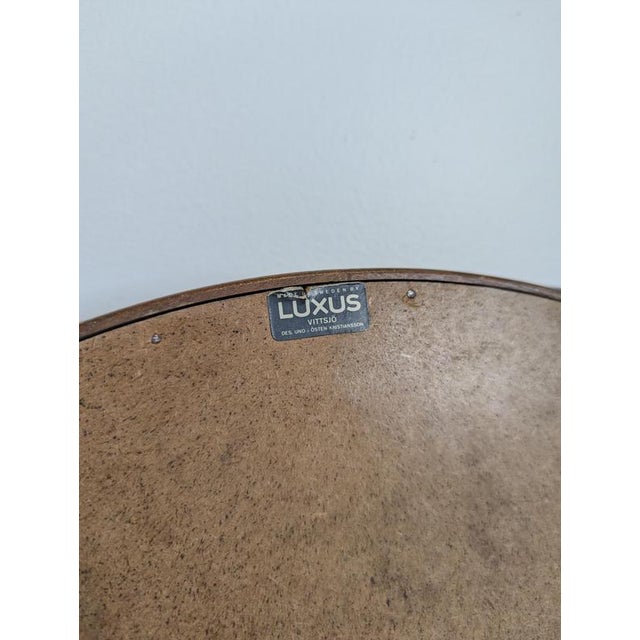 Round Mirror in Teak and Leather Luxus Vittsjö by Uno and Östen Kristiansson, 1960s For Sale - Image 6 of 7