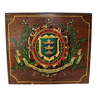 Large Antique English Crested Wall Plaque For Sale