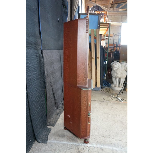 Antique 1930s Mechanics Furniture Corner Curio Display Cabinet Cupboard 72" For Sale - Image 13 of 18