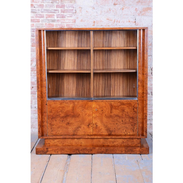 Art Deco Bookcase in Elm and Mahogany, 1920s For Sale - Image 16 of 18
