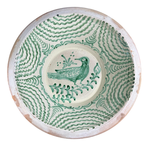 Large Spanish Fajalauza Ceramic Bowl from Lebrillo