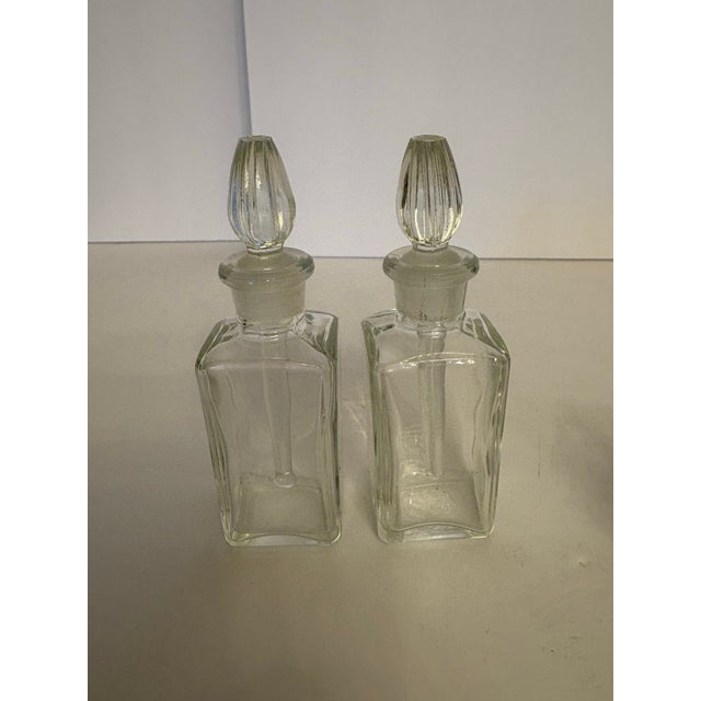 19th Century French Baccarat Style Brass Caddy and Perfume Bottles - A Set of 3 For Sale - Image 4 of 6