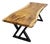 Live Edge Single-Slab Monkeypod Dining Table, Bullseye Figure and Natural Void For Sale