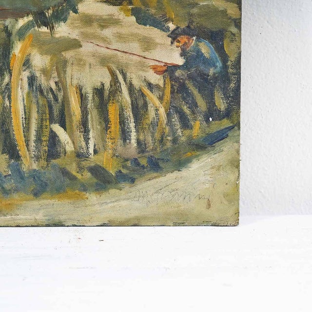 M. Tassini, Landscape, 2000s, Oil on Panel, in Good conditions. Designed from 2000