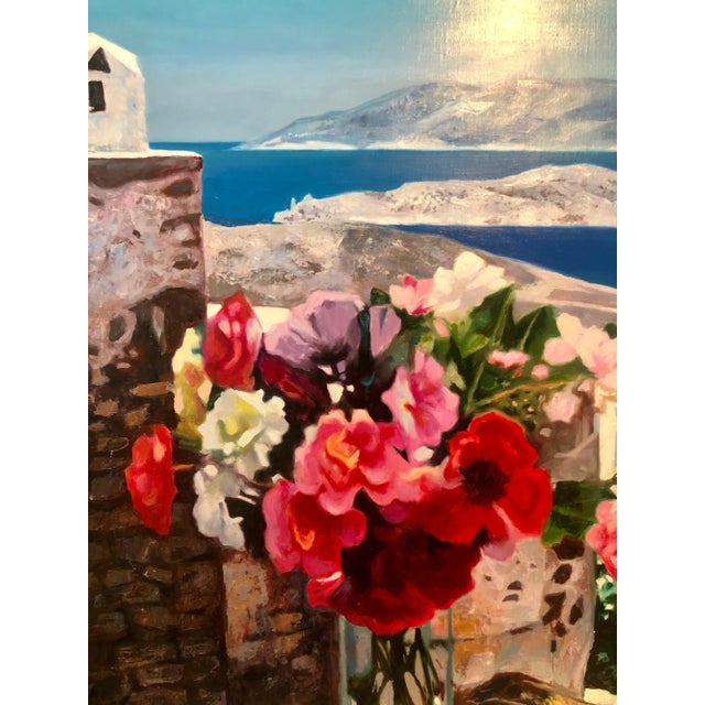 Mid 20th Century Georges Blouin French Oil Painting of a Greek Island Landscape For Sale - Image 4 of 7