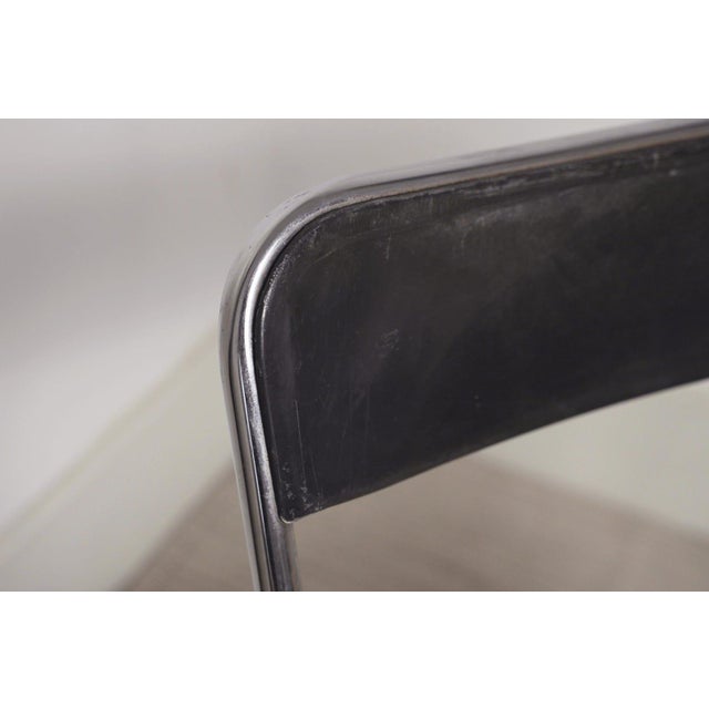 Black Vintage Italian Folding Chairs in Chrome, 1960s, Set of 2 For Sale - Image 8 of 18