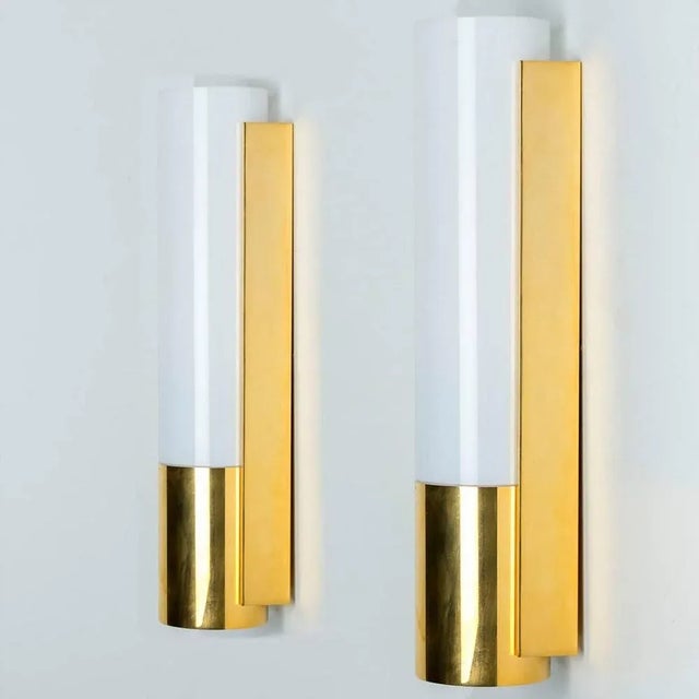 1970s Opaline Glass Wall Lights from Glashütte Limburg, 1970, Set of 2 For Sale - Image 5 of 16