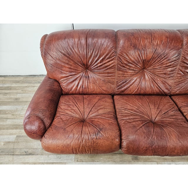 Topp Sofa in Burgundy Leather by Seven Salotti, 1970 For Sale - Image 6 of 16