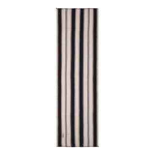 1970s Vintage Handmade Wool Cotton White Runner Rug For Sale