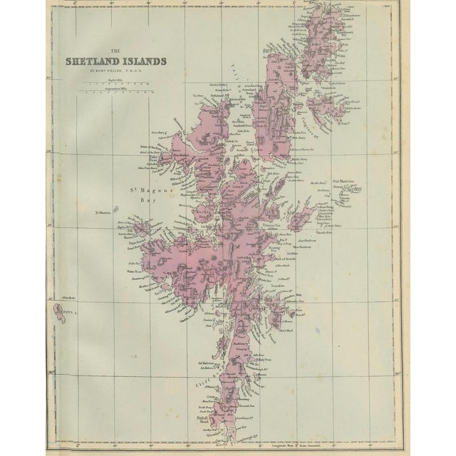 Orkney and shetland islands map, ordnance survey, bacon london 1885 this finely engraved victorian map depicting the...