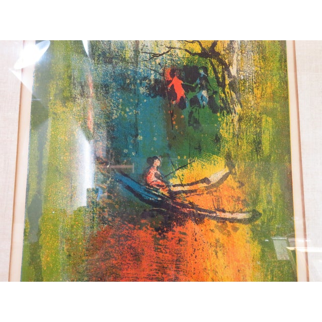 Mid 20th Century Mid Century Signed Hoi Lebadang 12/260 Color Lithograph Abstract Art Print For Sale - Image 5 of 12