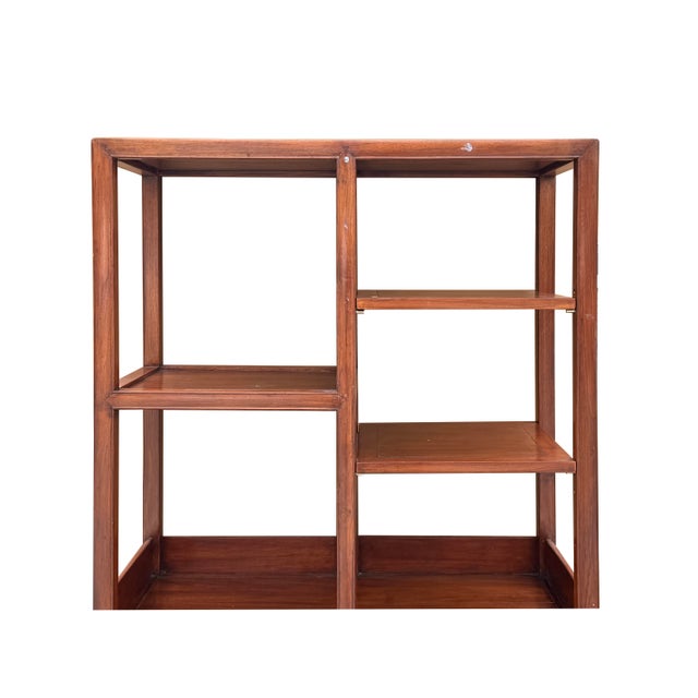 Vintage Brown Oriental Treasure Display Curio Cabinet Bookcase For Sale - Image 10 of 13