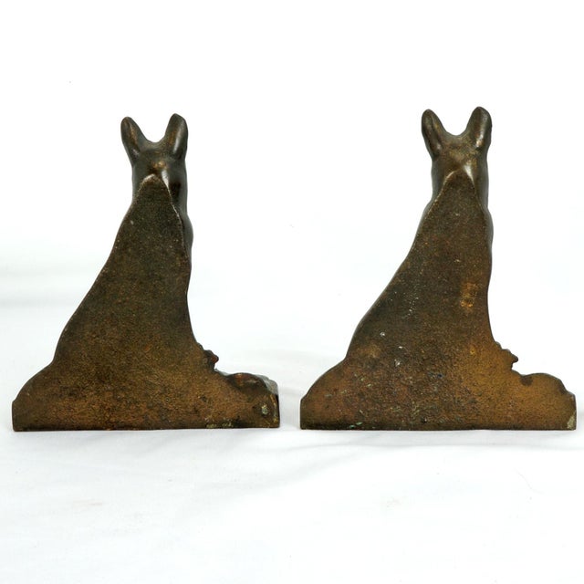 Pair of German Shepherd Bookends Cast Iron Circa 1925 For Sale - Image 4 of 10