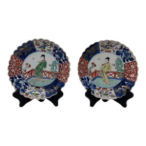 Pair of Chinese Famille Verte Saucer Dishes, Kangxi Period (1662–1722)