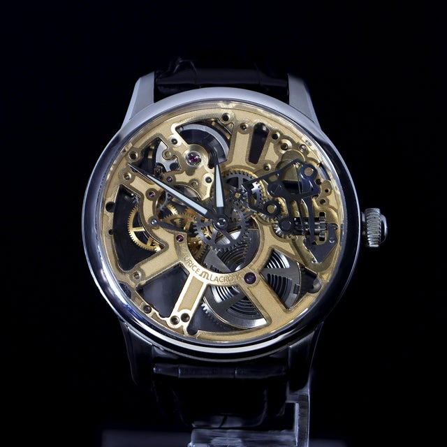Maurice Lacroix Masterpiece Mp7228 Gold-Tone Skeleton Dial Watch For Sale - Image 15 of 15