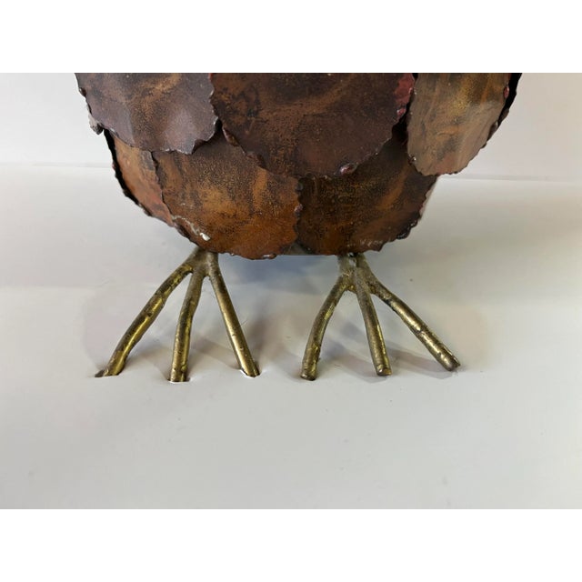 Late 20th Century Copper and Brass Owl Sculpture For Sale In New York - Image 6 of 10