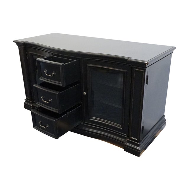 Wood Hooker Furniture Black Painted Contemporary Modern 61" Media Console Cabinet 429-55-480 For Sale - Image 7 of 14