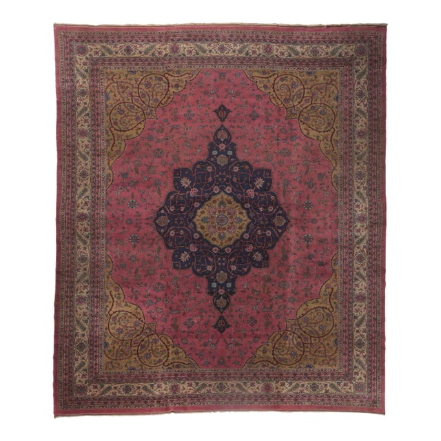 Antique Pink Turkish Sparta Rug - 13'00 X 15'00 For Sale