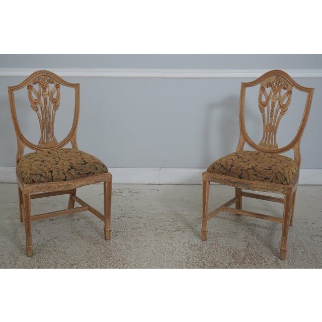 Set of 6 Distressed Painted Shield Back Dining Room Chairs For Sale - Image 12 of 18