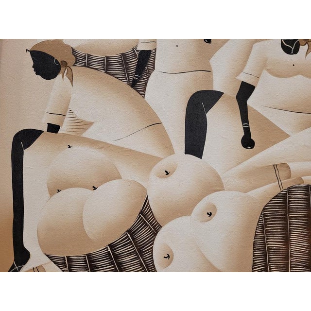 José Diereseu, Dominican Women in the Market, 1967, Oil on Canvas For Sale - Image 14 of 18