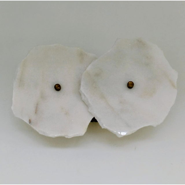 Modern Sculptural with 2 piece Marble Led Wall Sconce Light Contemporary Organic Design For Sale - Image 14 of 15