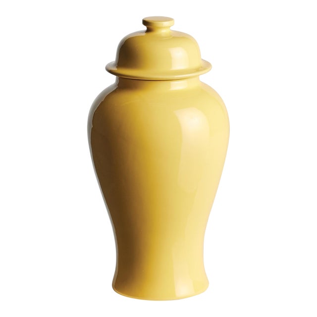 Koa Lidded Mini Ginger Jar Large, Yellow For Sale