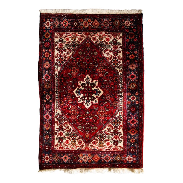Vintage Hamadan Rug in Hand-Knotted Wool, 1970s For Sale