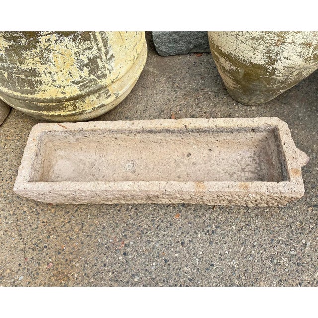 Mid 20th Century Vintage Old Granite Chiseled Outdoor Trough / Planter For Sale - Image 5 of 7