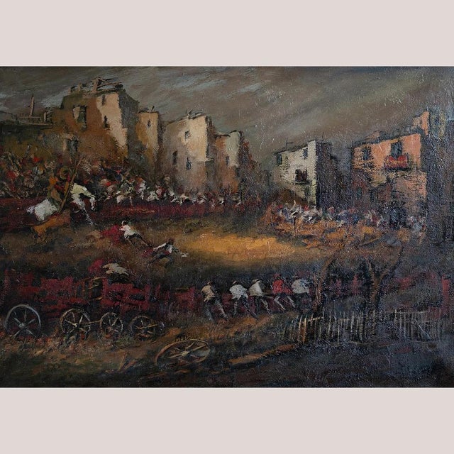 Juan Escoda Corominas, Bull Ring, 1950s, Oil on Canvas For Sale - Image 10 of 10