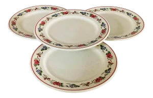 Vintage Syracuse China Floral Design Plates S/4