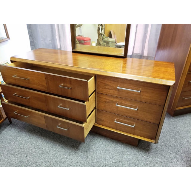 MidCentury Vintage Lane 6 Drawer Lowboy Dresser With Mirror Chairish