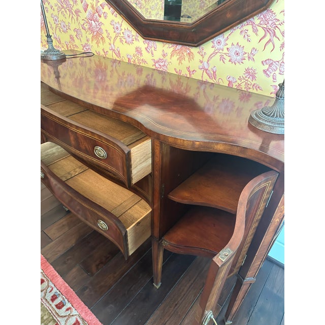Brown Jonathan Charles Mahogany Sideboard With Curved Doors For Sale - Image 8 of 10