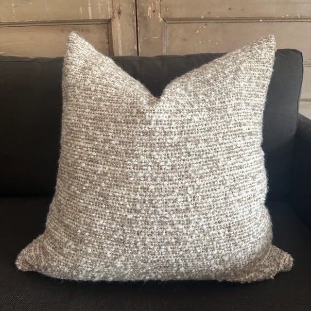 Belle Linen and Wool Blend Pillow With Down Insert For Sale - Image 4 of 7