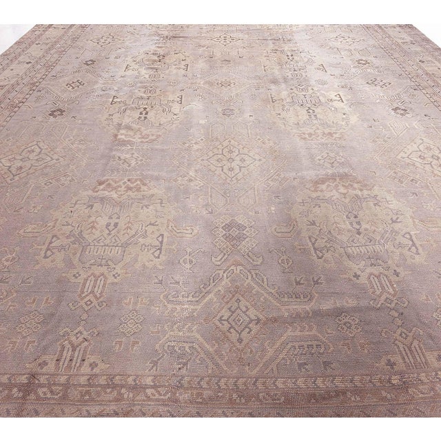 Beige Antique Turkish Oushak Rug For Sale - Image 8 of 8