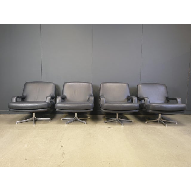 Swivel Chairs by Bernd Munzebrock for Walter Knoll, 1970s, Set of 4, in Very Good conditions. Designed 1970 to 1979 This...
