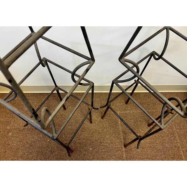 Pair of Obelisk Shaped Garden Topiary Forms in Wrought Iron For Sale In West Palm - Image 6 of 7