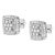 Contemporary .925 Sterling Silver 1/2 Cttw Diamond Miligrain Square Shape Stud Earrings For Sale - Image 3 of 5