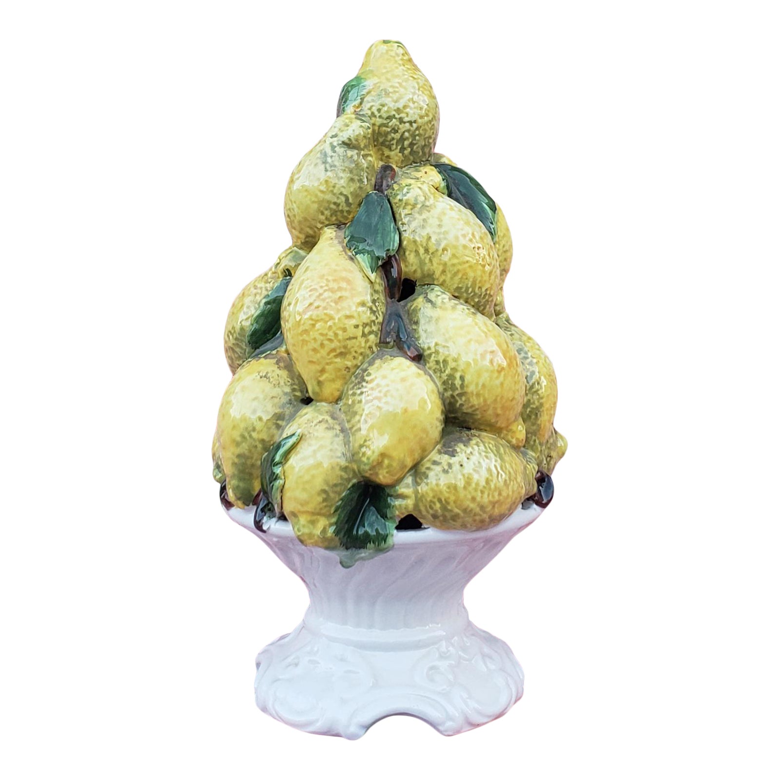 1970s Lefton Majolica Tabletop Lemon Tree Chairish