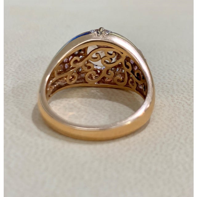 Pink 3.5 Carat Morganite and Diamond Cocktail Ring 18 Karat Rose Gold For Sale - Image 8 of 18