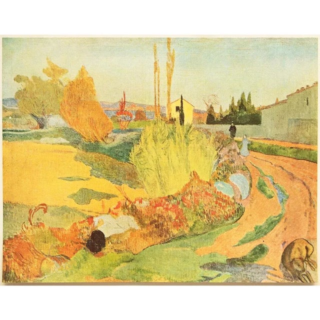 Paper 1949 After Paul Gauguin "Landscape in Brittany", First Edition Offset Lithograph For Sale - Image 7 of 7