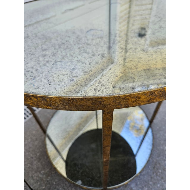 Oly Studio Oly Studio Round Jonathan Antiqued Mirrored Side Tables For Sale - Image 4 of 12