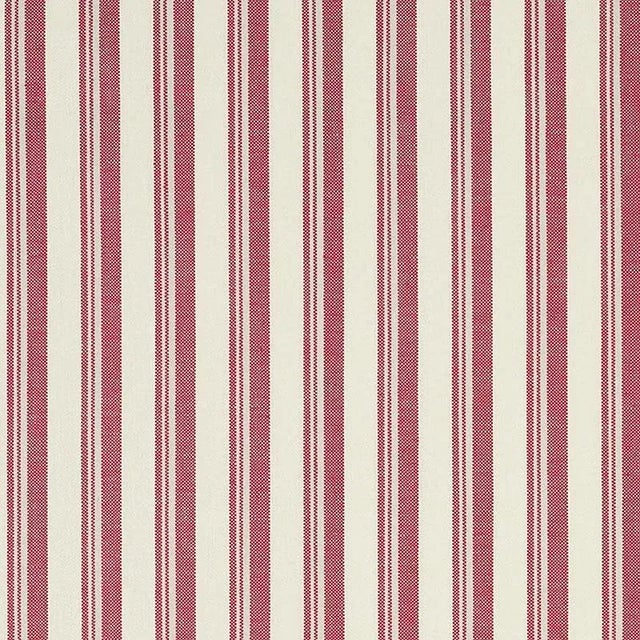 Sample - Schumacher X Miles Redd Capri Fabric in Red & White For Sale