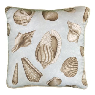 Shell Collector Water Blue Decorative Pillow With Down Feather Insert For Sale