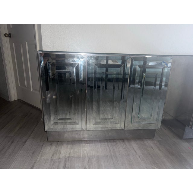 Art Deco Ello Mirrored Server/Cabinet For Sale - Image 3 of 7
