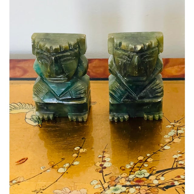 Antique Pair of Aztech Jade Bookends For Sale In Miami - Image 6 of 6