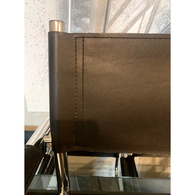 Set of 6 Matteo Grassi Mg5 Attributed Cantilevered Dining Chairs in Black Leather and Chrome, Italy, 1980s For Sale - Image 12 of 12