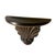 Decorative shelf made of a brass shell bracket with a wooden shelf above it. The shelf has a 6 inch recessed groove so...
